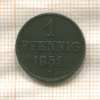 1 пфенниг. Ганновер 1851г