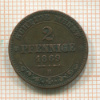 2 пфеннига. Саксония 1869г