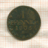 1 пфенниг. Саксония 1805г