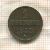 1 пфенниг. Ганновер 1850г