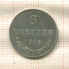 6 крейцеров. Австрия 1848г