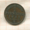 1 пфеннинг. Липпе-Детмольд 1858г