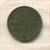 2 пфеннига. Саксен-Ваймар-Эйзенах 1858г