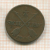 1/4 скиллинга. Швеция 1806г