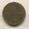 3 пфеннига. Пруссия 1855г
