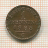 1 пфеннинг. Пруссия 1868г