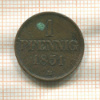 1 пфеннинг Брауншвейг-Вольфенбюттель 1851г