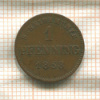 1 пфеннинг. Бавария 1858г