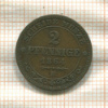 2 пфеннига. Саксония 1864г
