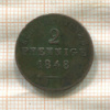 2 пфеннига. Биркенфельд 1848г