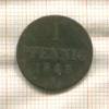 1 пфенниг. Ганновер 1843г