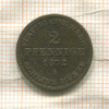2 пфеннига. Мекленбург-Штрелиц 1872г