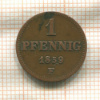 1 пфенниг. Саксония 1859г