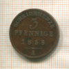 3 пфеннига. Шаумбург-Липпе 1858г