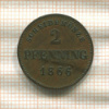 2 пфеннинга. Бавария 1866г