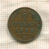 1 пфенниг. Рейз-Обергрейц 1868г