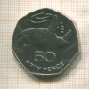 50 пенсов. Остров Св.Елены и острова Вознесения. F.A.O. 1984г