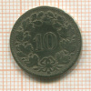 10 раппенов. Швейцария 1850г