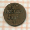 1 геллер. Франкфурт 1821г