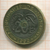 20 франков. Монако 1992г