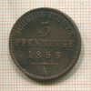 3 пфеннинга. Пруссия 1858г