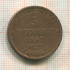 5 пфеннигов. Саксония 1862г