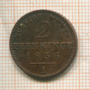 2 пфеннинга. Пруссия 1856г