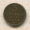 3 сентесимо. Австрия 1852г