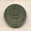 1/2 франка. Швейцария 1921г