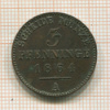 3 пфеннинга. Пруссия 1864г