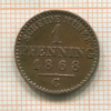 1 пфеннинг. Пруссия 1868г