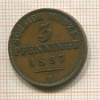 3 пфеннинга. Пруссия 1876г