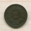2 раппена. Швейцария 1850г
