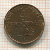 4 пфеннинга. Пруссия 1868г