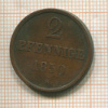 2 пфеннига. Ганновер 1850г
